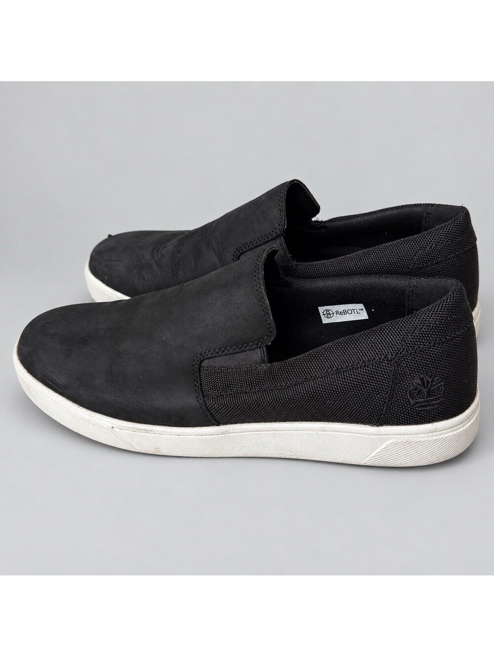 Timberland Groveton Mens 9 Black Nubuck Slip On Sneakers Casual Shoes A25NS